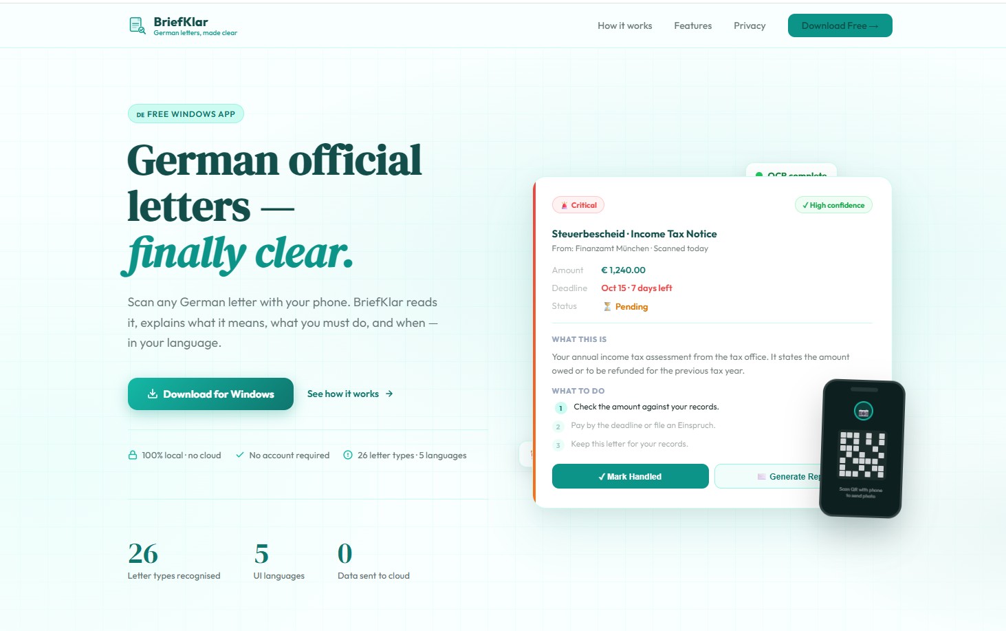 BriefKlar - German Letter Assistant