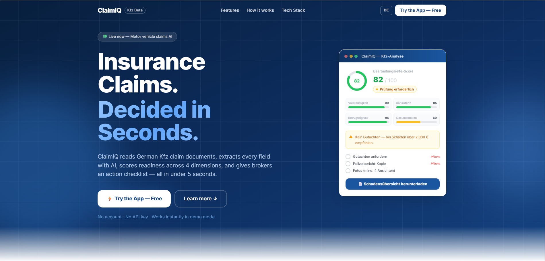 ClaimIQ - AI Kfz Claim Analysis
