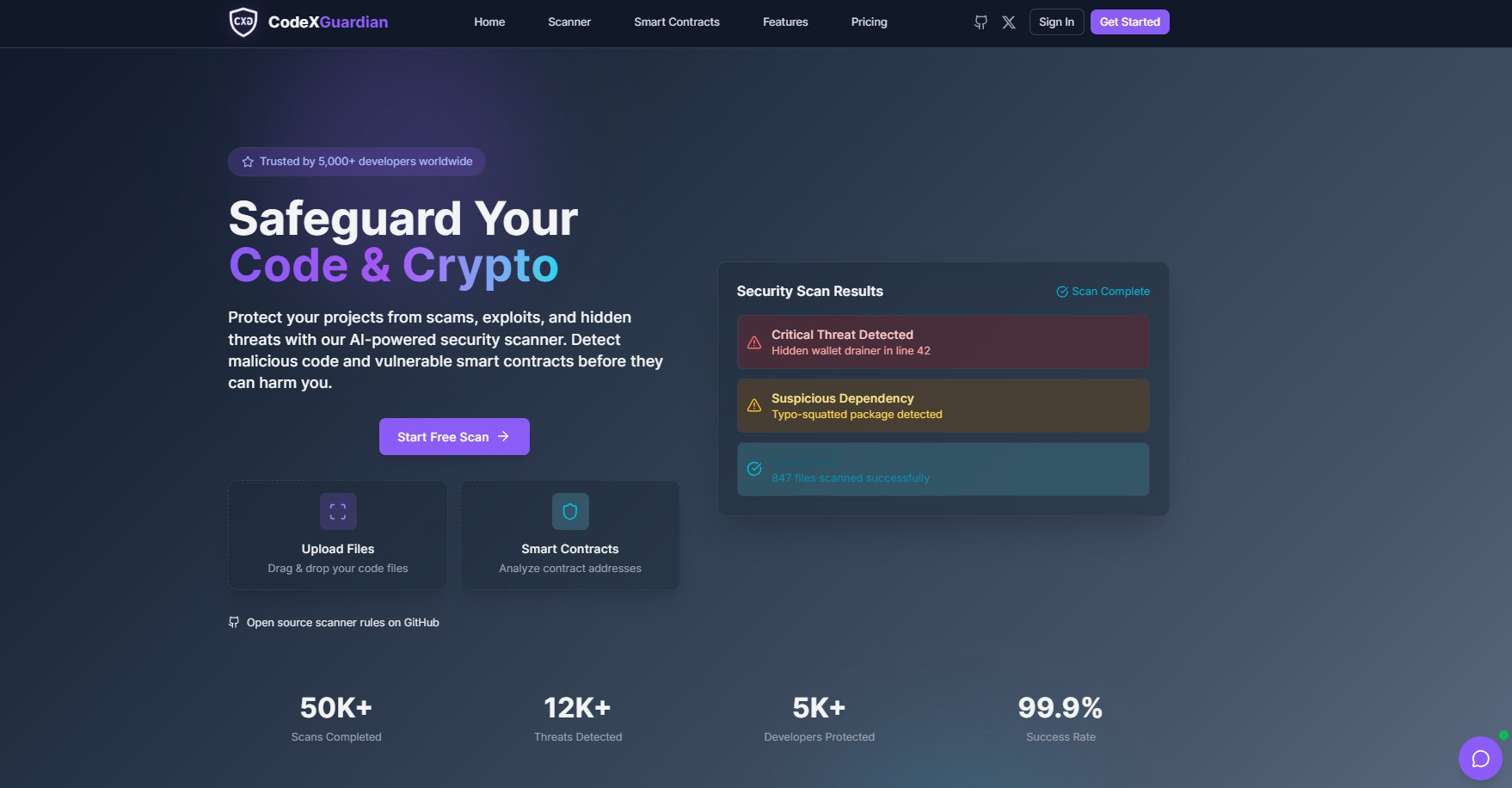 CodeXGuardian - Code Security Scanner