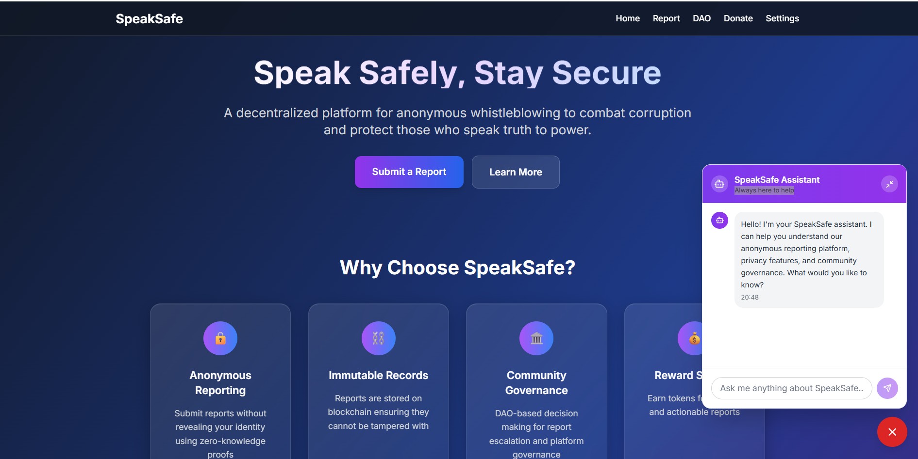 SpeakSafe - Secure Communication Platform